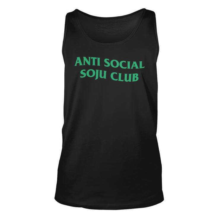 Anti Social Soju Club Abg Funny Drinking   Unisex Tank Top