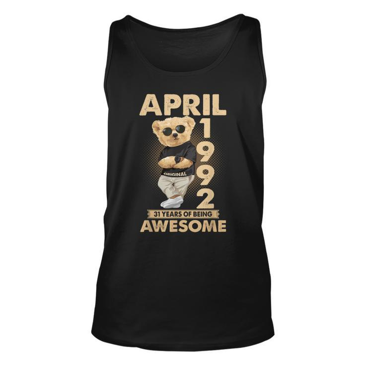 April 1992 31Th Birthday 2023 31 Years Of Being Awesome  Unisex Tank Top