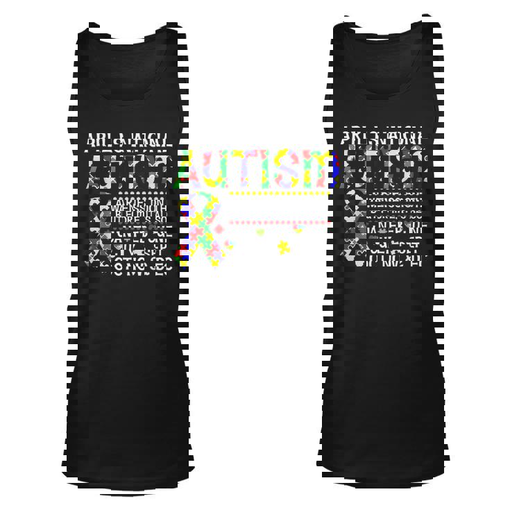 April Is National Autism Awareness Month Autism Awareness  Unisex Tank Top