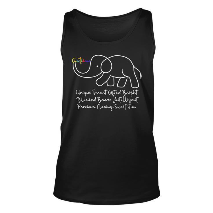 Autism Awareness Day Elephant Shirt | Animal Autism Gift Unisex Tank Top
