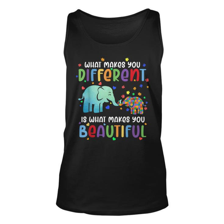 Autism Awareness Elephant What Makes Different Beautiful  Unisex Tank Top