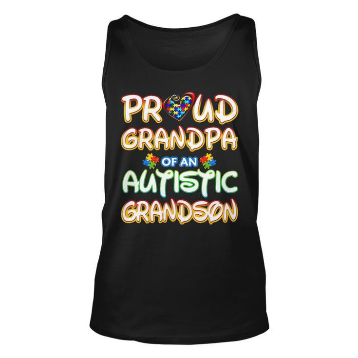 Autism Awareness Family Proud Grandpa Of Autistic Grandson Unisex Tank Top