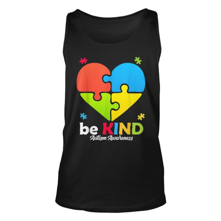 Autism Awareness- Be Kind Puzzle Heart Kindness Unisex Tank Top