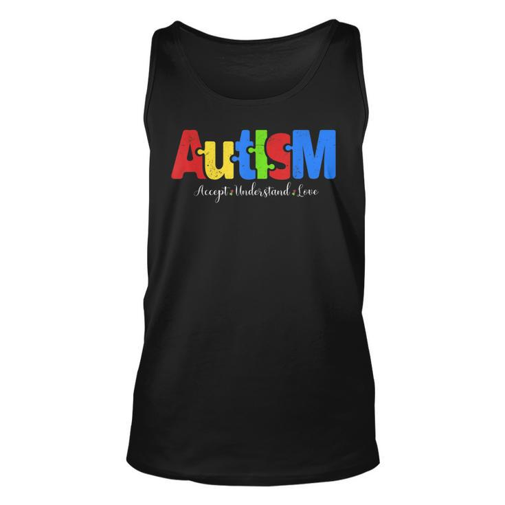 Autism Puzzle Accept Understand Love Autism Awareness  Unisex Tank Top