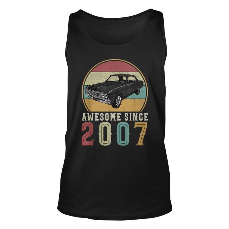 Awesome Since 2007 16 Years Old 16Th Birthday For Car Lover Tank Top