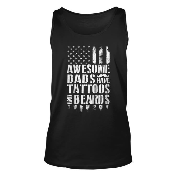 Awesome Dads Have Tattoos And Beards Tshirt Fathers Day Tank Top