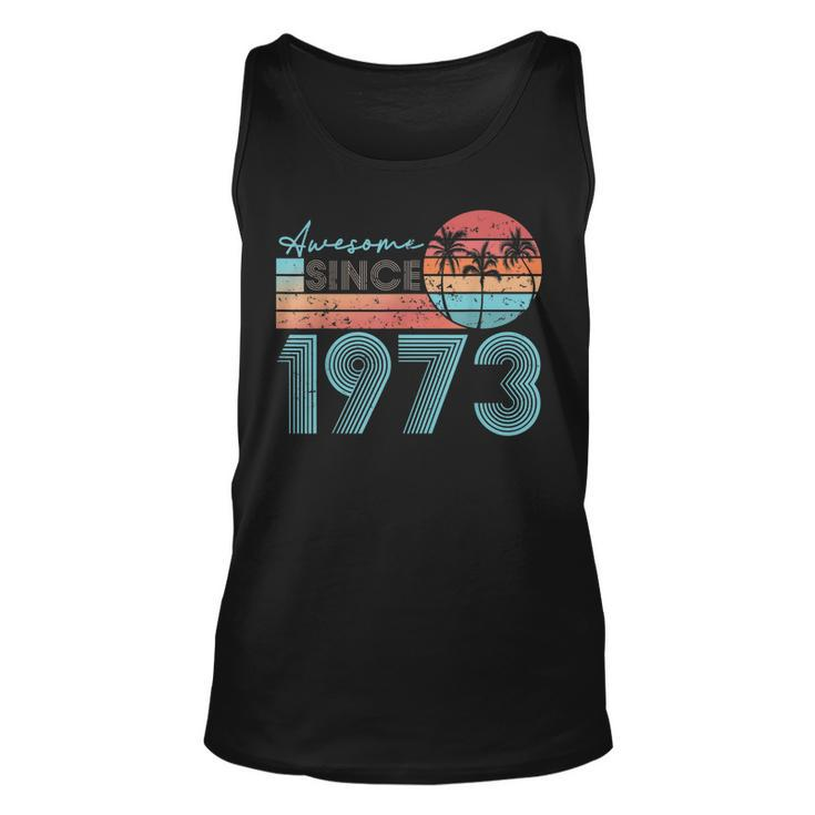 Awesome Since 1973 Retro Beach Sunset Vintage-1973  Unisex Tank Top