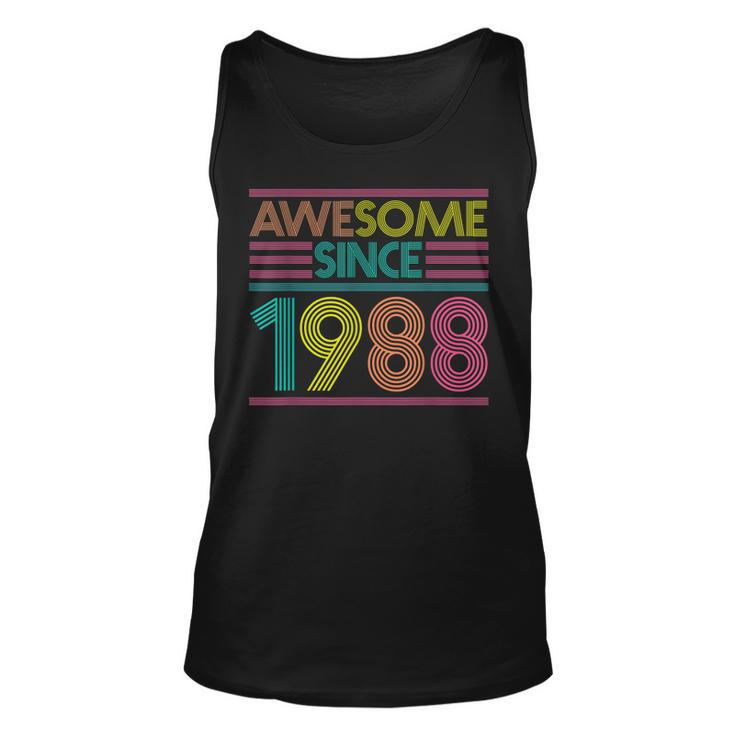 Awesome Since 1988 34Th Birthday Gifts 34 Years Old  Unisex Tank Top