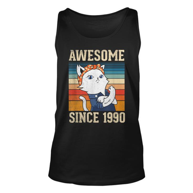 Awesome Since 1990 Vintage Women Birthday Gift 33 Years Old  Unisex Tank Top
