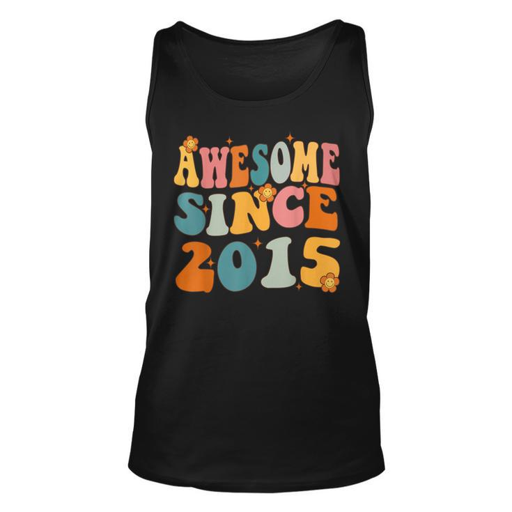 Awesome Since 2015 Birthday 8Th Anniversary Groovy 8 Years  Unisex Tank Top