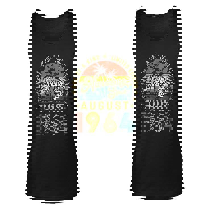 Awesome Since August 1964 Vintage 58Th Birthday For Men  Unisex Tank Top