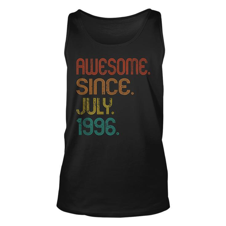 Awesome Since July 1996 27Th Birthday 27 Years Old Vintage  Unisex Tank Top