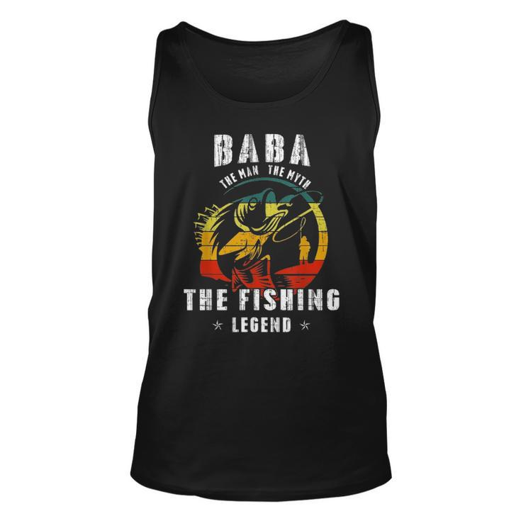 Baba Man Myth Fishing Legend Funny Fathers Day Gift Unisex Tank Top