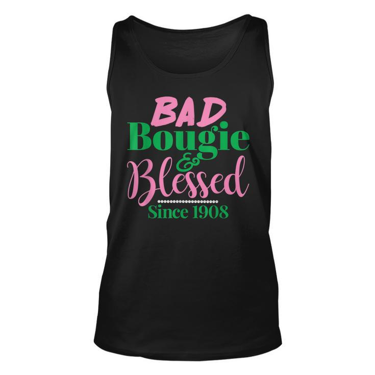 Bad Bougie & Blessed 1908 With 20 Pearls  Unisex Tank Top