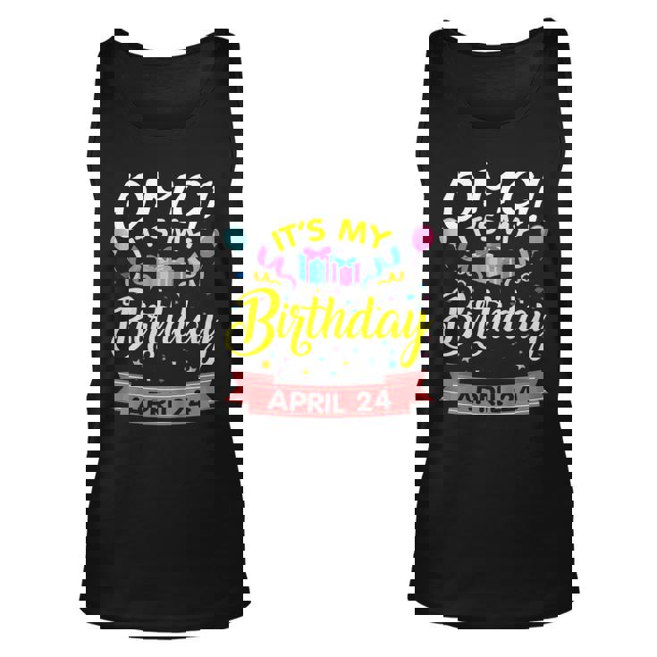 Balloon Star Cake Tshirt Omg It's My Birthday April 24 Shirt