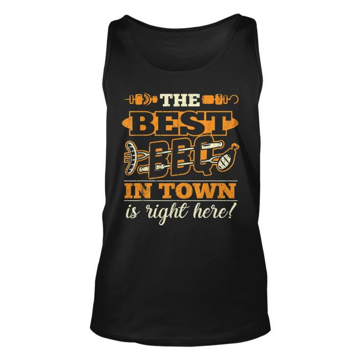 Barbecue Best Bbq In Town Smoker Grillin Grandpa Dad Gifts Unisex Tank Top