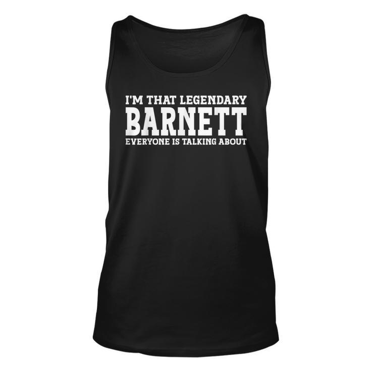 Barnett Surname Funny Team Family Last Name Barnett  Unisex Tank Top