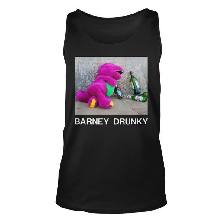Barney Drunky Wine Bottle The Dinosaur Unisex Tank Top