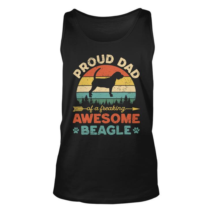 Beagle Dog Proud Beagle Dad Vintage Retro Dog Dad Present 100 Beagles Unisex Tank Top