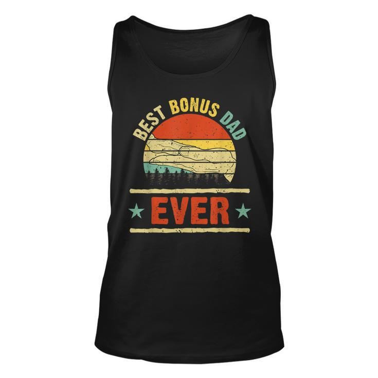 Best Bonus Dad Ever Vintage Sunset Funny Fathers Day Gift Unisex Tank Top