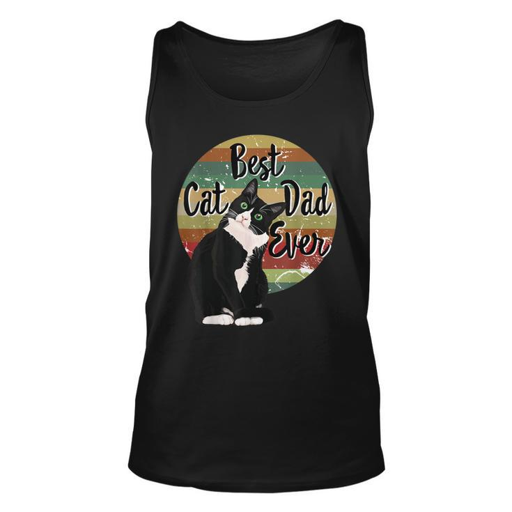 Best Cat Dad Ever Tuxedo Fathers Day Gift Funny Retro   Unisex Tank Top