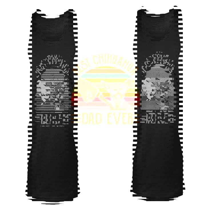 Best Chihuahua Dad Ever Retro Vintage Sunset V2 Unisex Tank Top