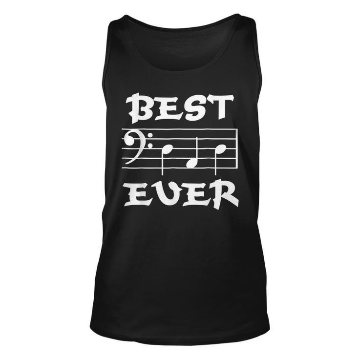 Best Dad Ever Bass Clef Musician Fathers Day  Gift Unisex Tank Top