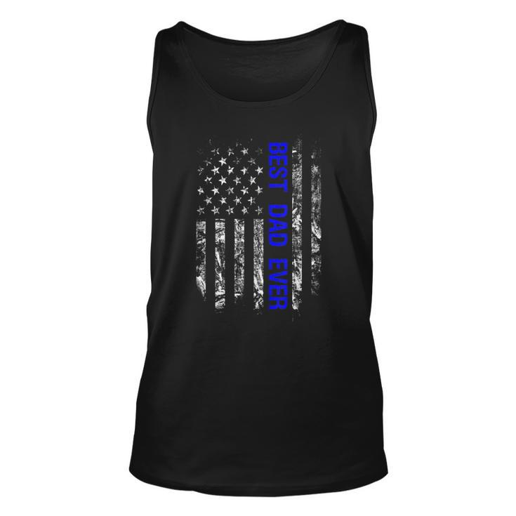 Best Dad Ever Thin Blue Line Family Gift For Mens Unisex Tank Top