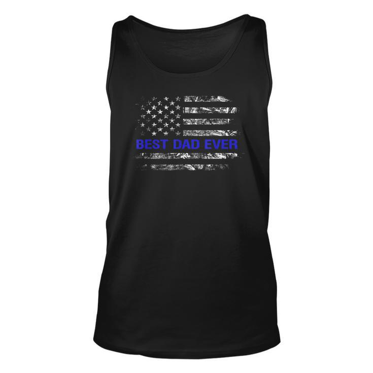 Best Dad Ever  Thin Blue Line Pride Gift For Mens Unisex Tank Top