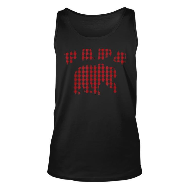 Best Dad Red Plaid Papa Bear Grandpa Daddy Fathers Day Gifts Unisex Tank Top