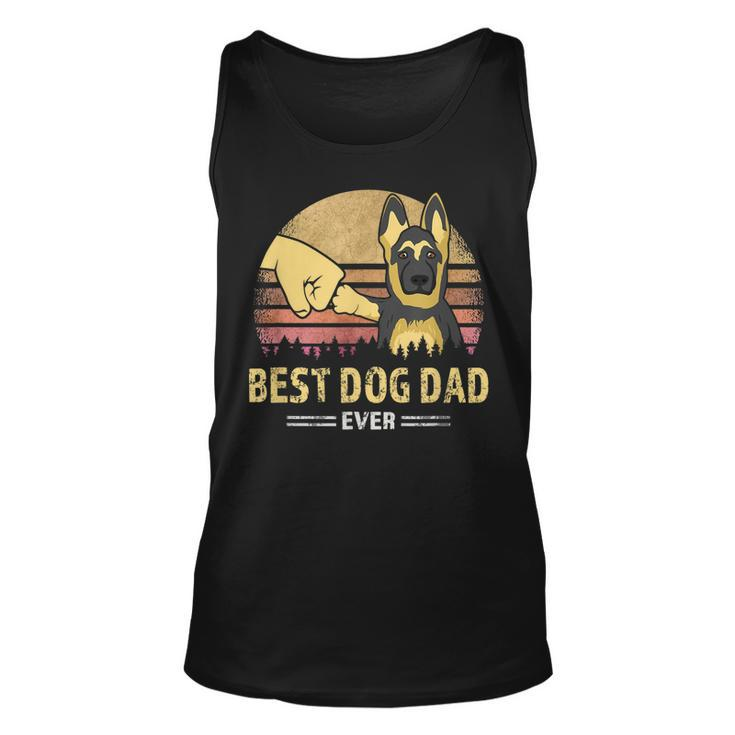 Best Dog Dad Ever German Shepherd Retro Puppy Lover Tank Top