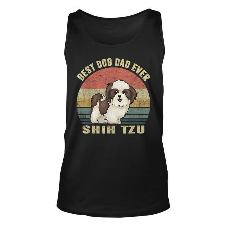 Best Dog Dad Ever Retro Vintage Shih Tzu Dog Lover Tank Top
