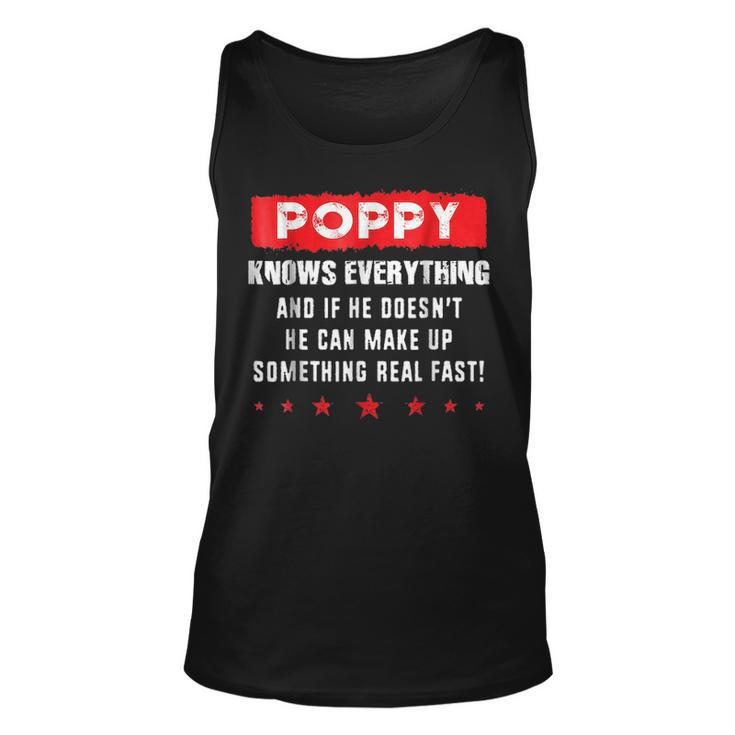 Best Gift Awesome Poppy  Cool Fathers Day Gift Unisex Tank Top