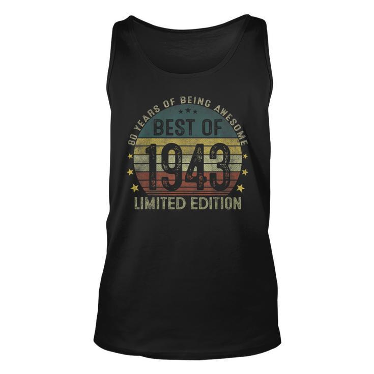 Best Of 1943 80 Years Old 80Th Birthday Gifts For Men  Unisex Tank Top
