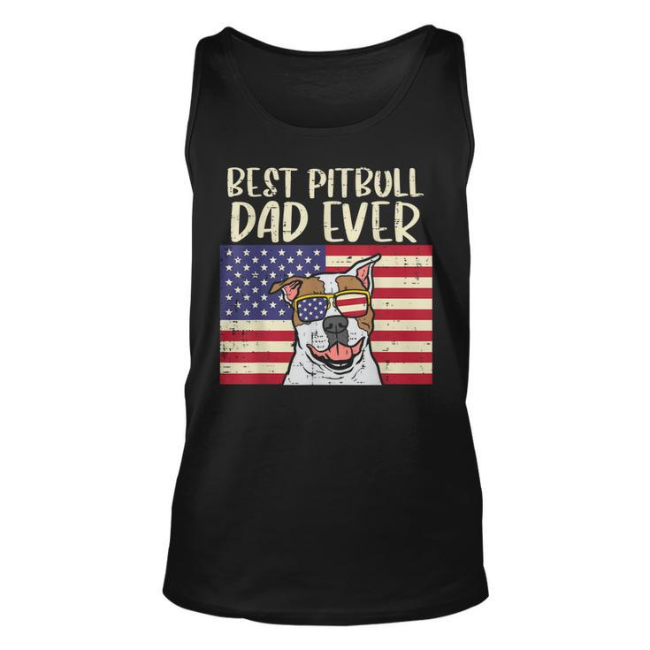 Best Pitbull Dad Ever Us Flag Pitties Dog Patriotic Men Tank Top