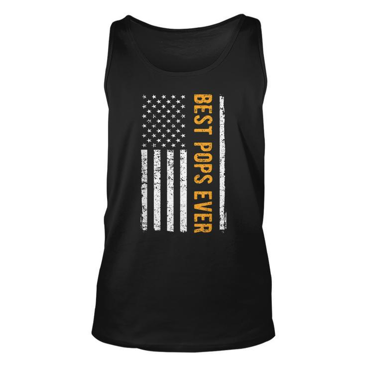 Best Pops Ever Us American Flag Vintage Papa Dad Father Tank Top