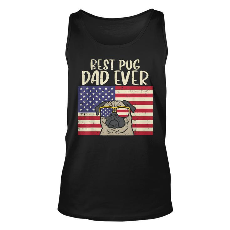 Best Pug Dad Ever Us Flag Vintage Patriotic Pet Dog Men Tank Top