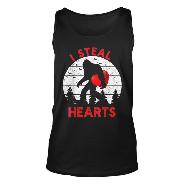 Bigfoot Sasquatch Yeti Believe I Steal Hearts Valentines Day  Unisex Tank Top