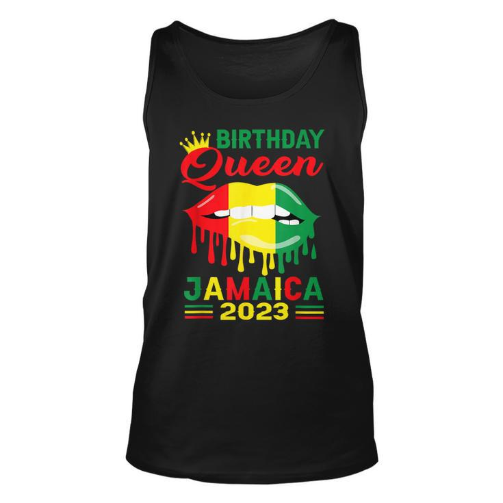 Birthday Queen Jamaica 2023 Girls Trip Party Jamaican Lips  Unisex Tank Top