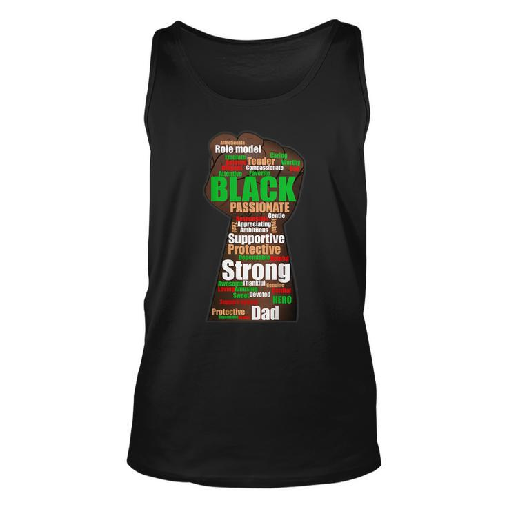 Black Dad Wordcloud Art Fathers Day Tshirt African American Unisex Tank Top