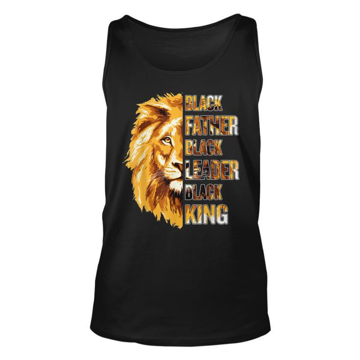 Mens Black Father King Fathers Day African American Lion Dad Tank Top