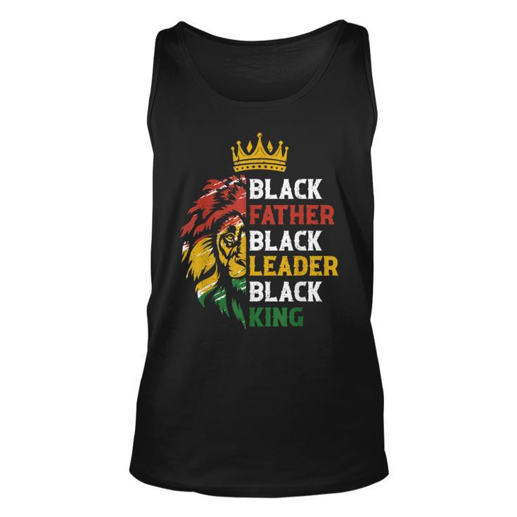 Mens Black Father Black Leader Black King Juneteenth Lion Dad Tank Top