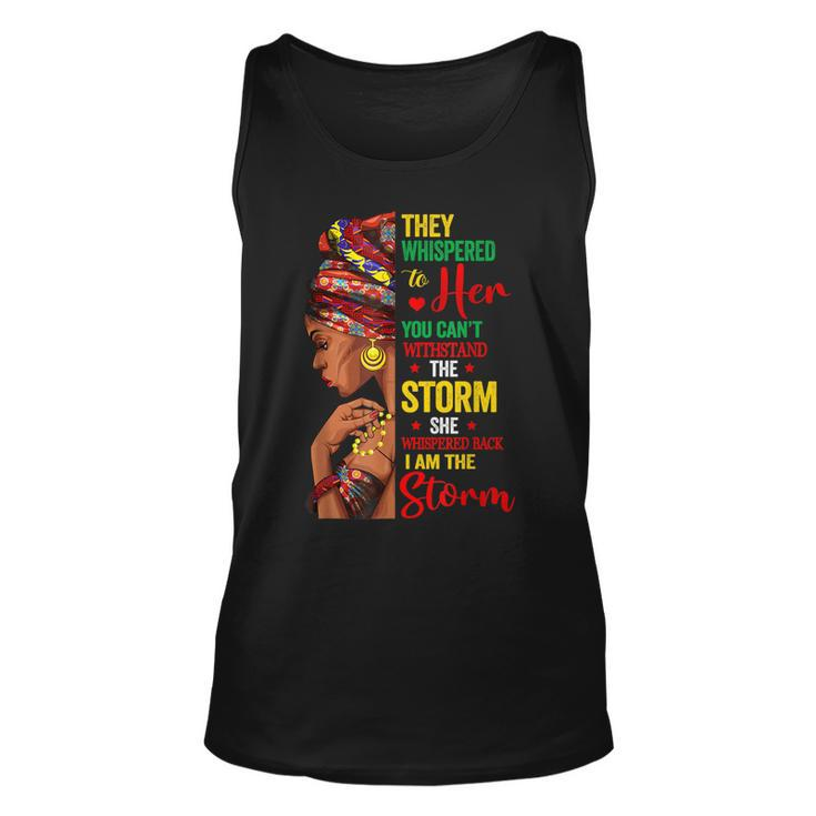 Black History Month African Woman Afro I Am The Storm  V7 Unisex Tank Top