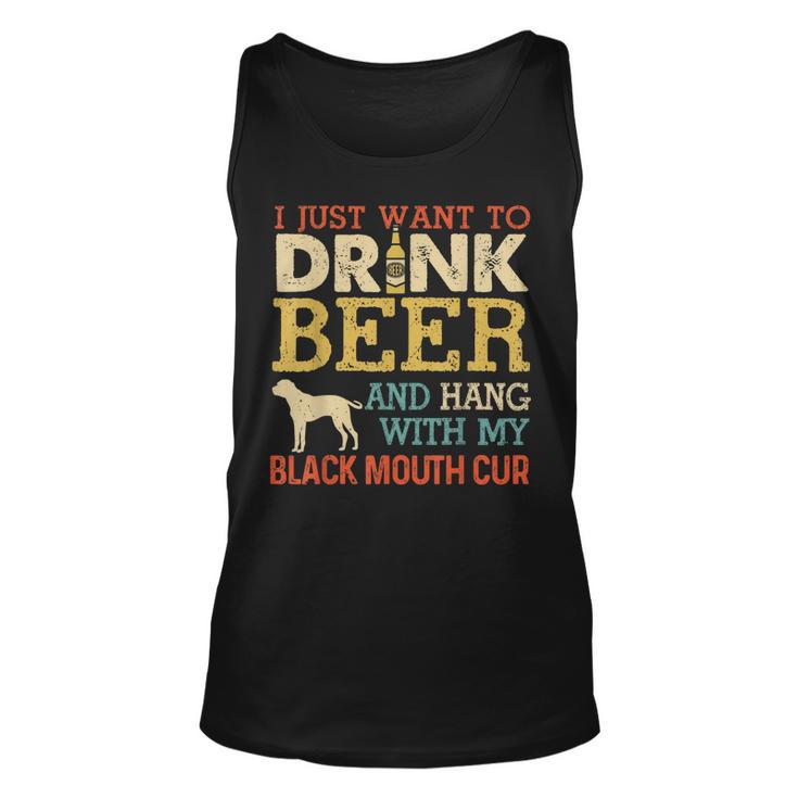 Black Mouth Cur Dad Drink Beer Hang With Dog Funny Vintage  Unisex Tank Top