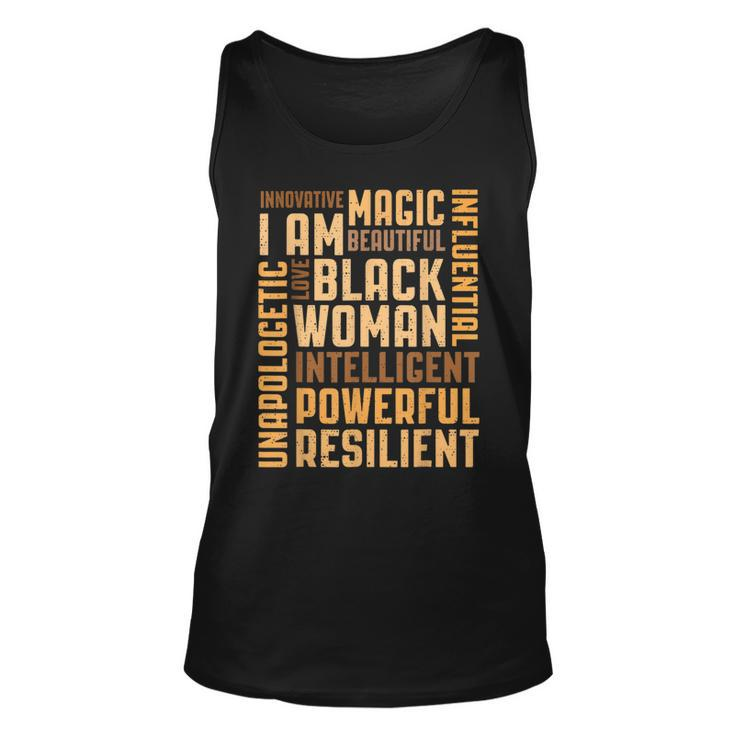 Black Woman Educated Intelligent Resilient Powerful Proud  Unisex Tank Top