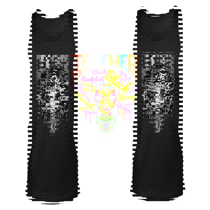 Black Woman Teacher Afro  Black History Month Melanin  Unisex Tank Top