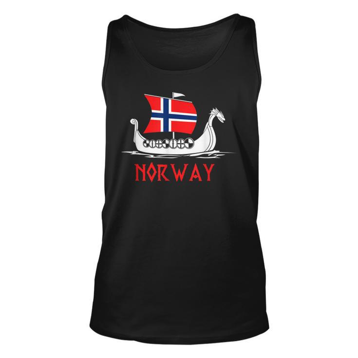 Boat Norwegian Flag Norway Viking Ship Norway  Unisex Tank Top