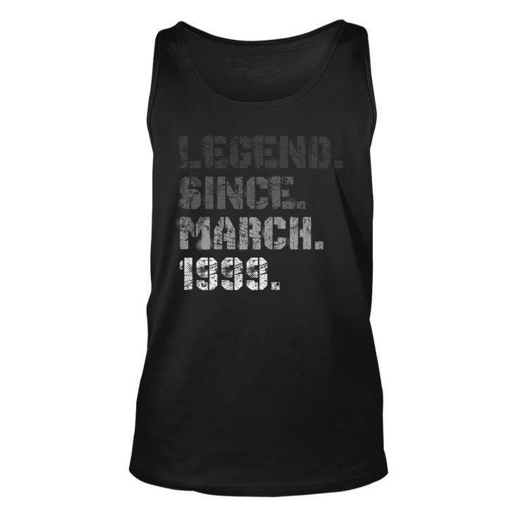 Born In March 1999 Legend 21 Years Old 21St Birthday Gift  Unisex Tank Top