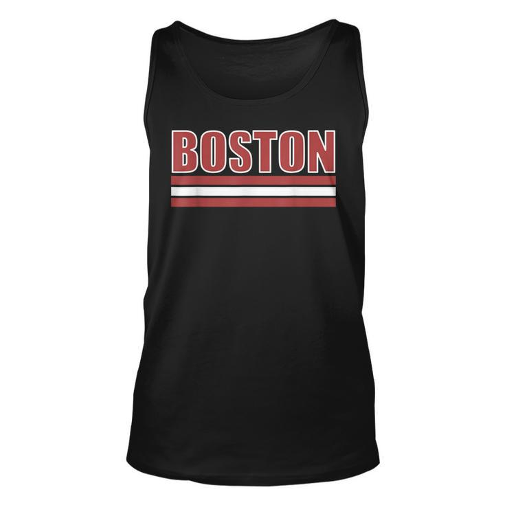 Boston Varsity Style Red Text  Unisex Tank Top