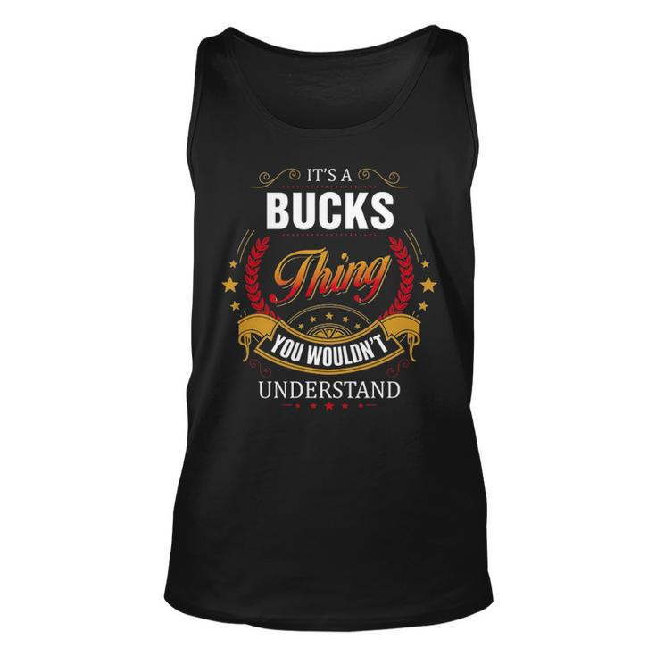 Bucks  Family Crest Bucks  Bucks Clothing Bucks T Bucks T Gifts For The Bucks  Unisex Tank Top